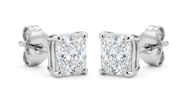 The Solvere Cushion Four-Prong Earrings - Color F
