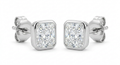 The Solvere Cushion Bezel Earrings - Color F