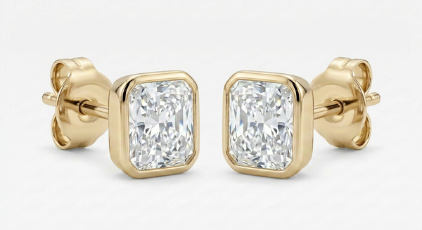 The Solvere Cushion Bezel Earrings