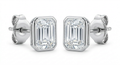 The Solvere Emerald Bezel Earrings - Color F