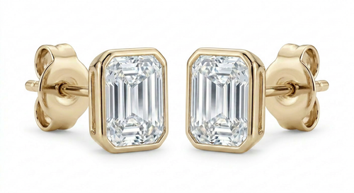 The Solvere Emerald Bezel Earrings