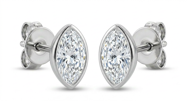 The Solvere Marquise Bezel Earrings - Color F