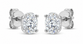 The Solvere Oval Four-Prong Earrings - Color F