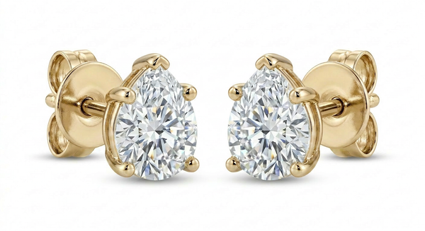 The Solvere Pear Four-Prong Earrings