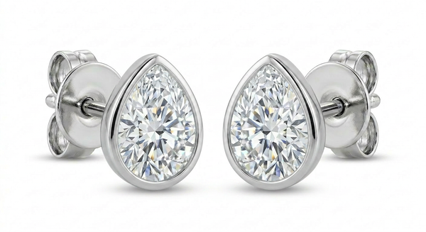 The Solvere Pear Bezel Earrings - Color F