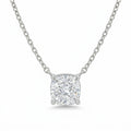 The Solvere Cushion Pendant Necklace - Color F - Lab-Grown