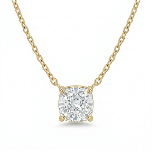 The Solvere Cushion Pendant Necklace - Lab-Grown