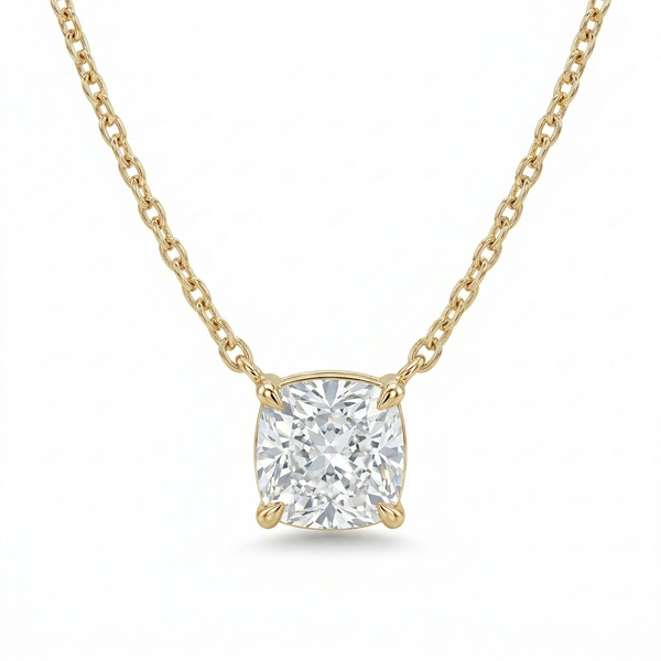 The Solvere Cushion Pendant Necklace - Lab-Grown