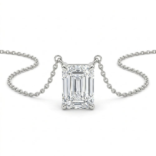 The Solvere Emerald Pendant Necklace - Color F - Lab-Grown