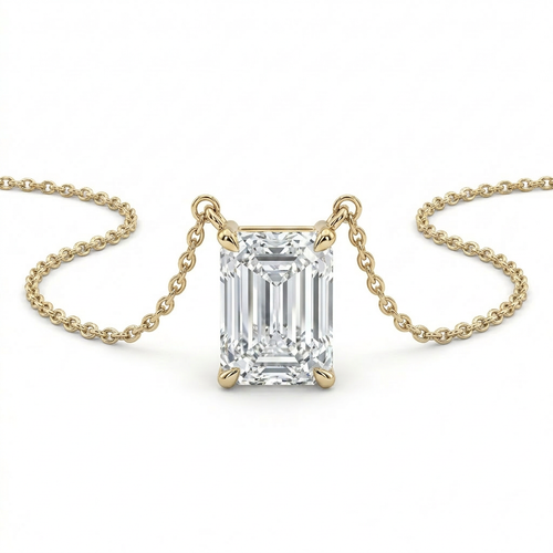 The Solvere Emerald Pendant Necklace - Lab-Grown