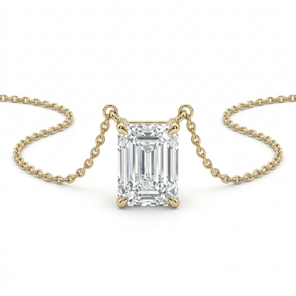 The Solvere Emerald Pendant Necklace - Lab-Grown