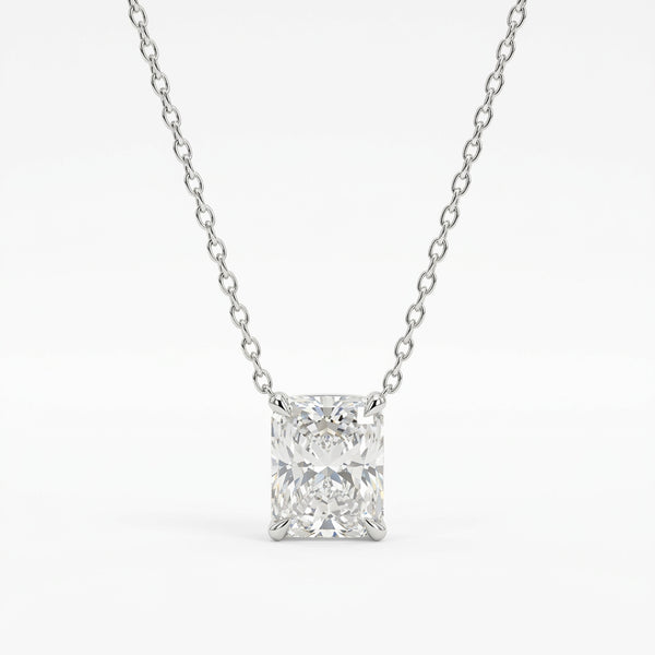 The Solvere Radiant Pendant Necklace - Color F - Lab-Grown