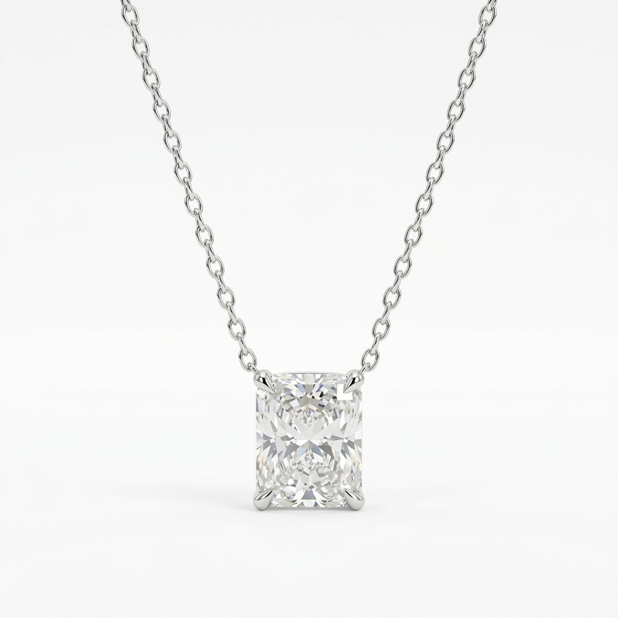 The Solvere Radiant Pendant Necklace - Color F - Lab-Grown