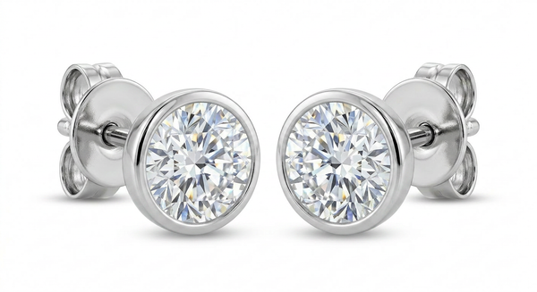 The Solvere Round Bezel Earrings - Color F