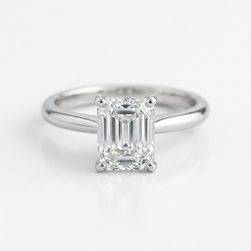The Solvere Emerald Solitaire Ring - Color F - Lab-Grown