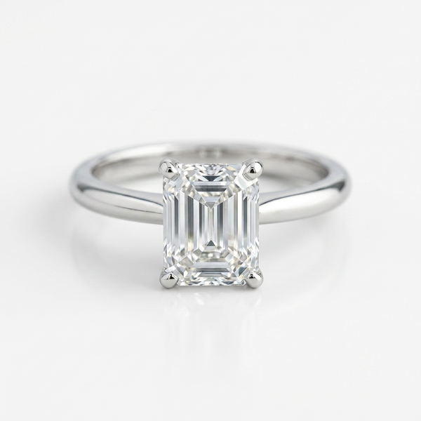 The Solvere Emerald Solitaire Ring - Color F - Lab-Grown