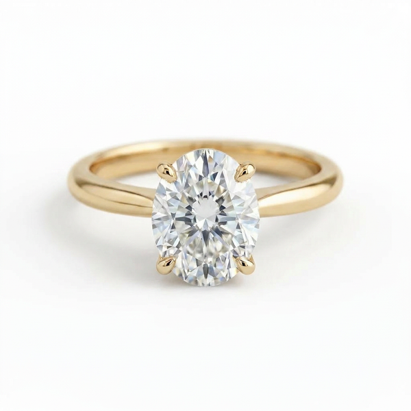 The Solvere Oval Solitaire Ring - Lab-Grown
