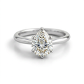 The Solvere Pear Solitaire Ring - Color F - Lab-Grown