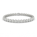 The Solvere Round Tennis Bezel Bracelet - Color F - Lab-Grown