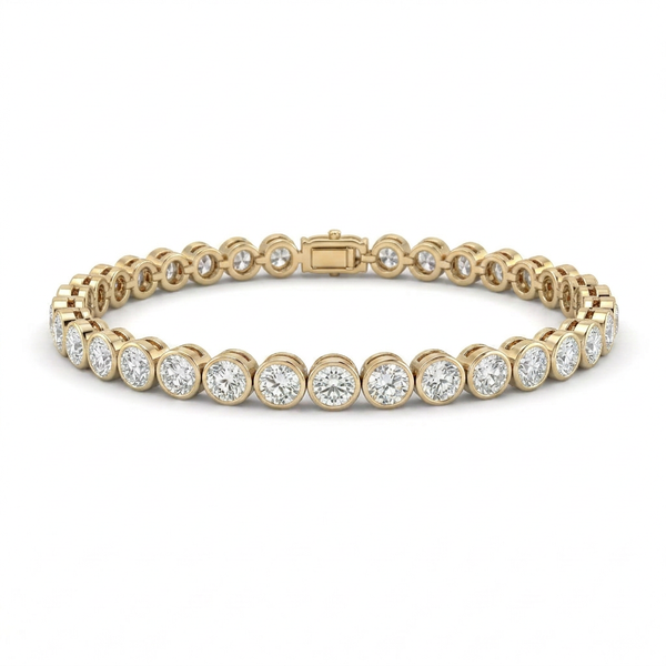 The Solvere Round Tennis Bezel Bracelet - Lab-Grown