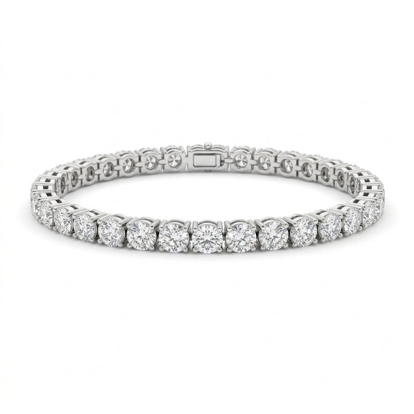 The Solvere Round Tennis Four-Prong Bracelet - Color F - Lab-Grown