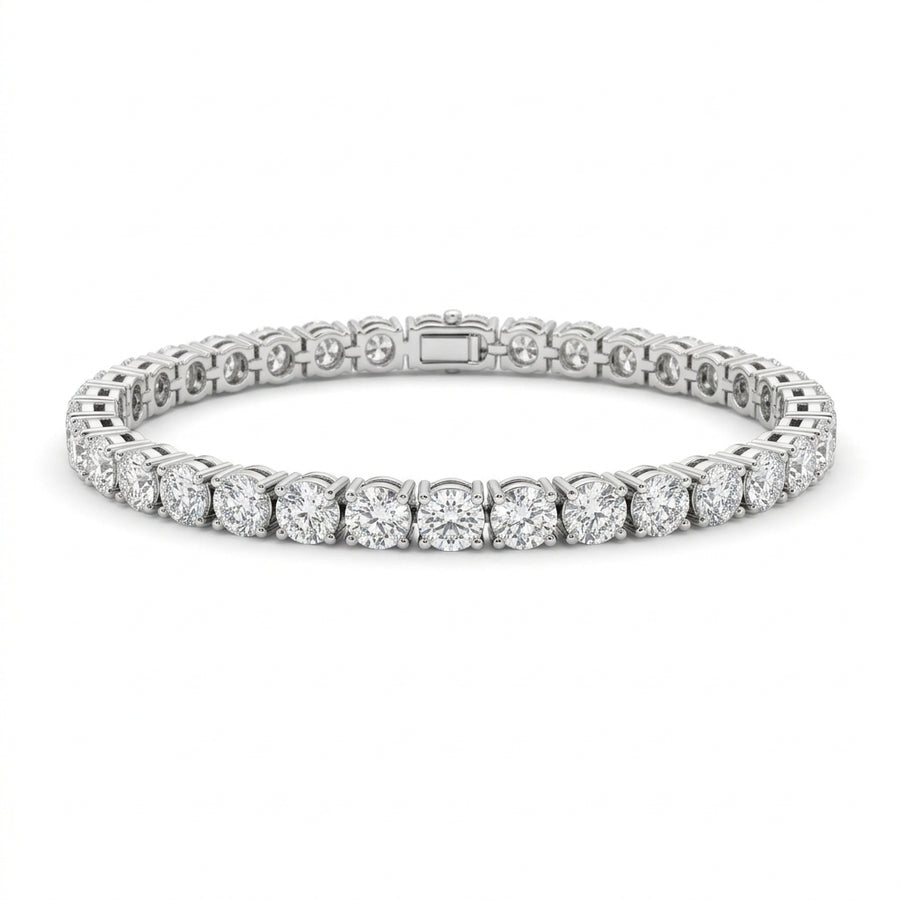 The Solvere Round Tennis Four-Prong Bracelet - Color F - Lab-Grown
